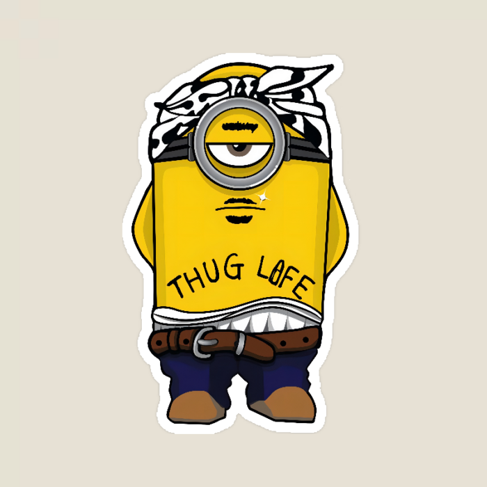 Thug Life Minion Gangsta Sticker