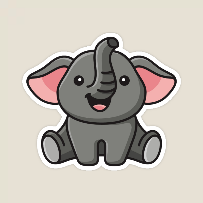 Tranquil Wanderer Baby Elephant Sticker