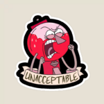 Unacceptable Rage Blob Funny Angry Head Sticker