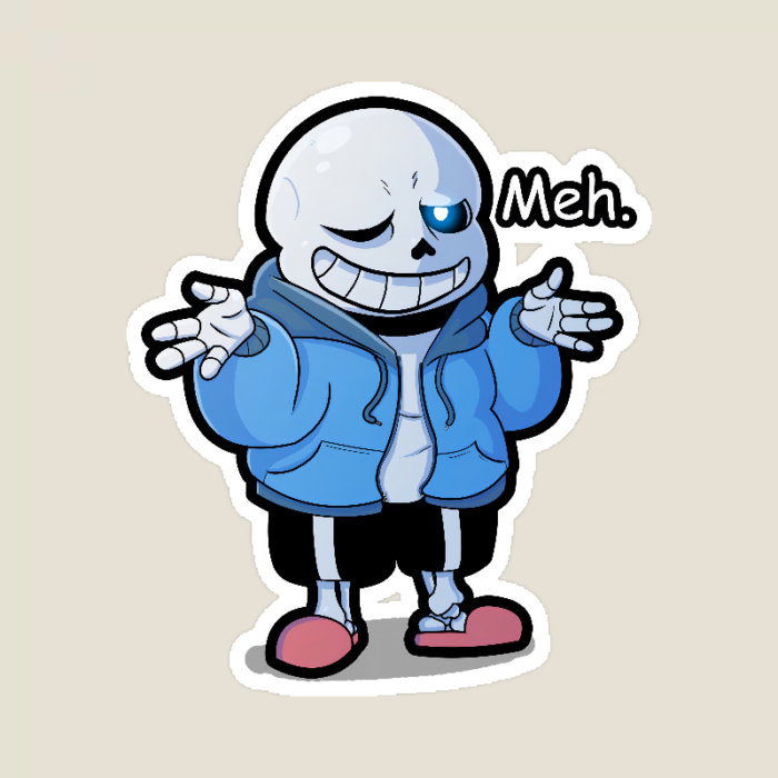 Undertale Sans Meh Expression Sticker Sticker