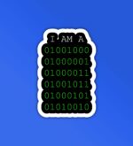 01001001 Programmer Coding Sticker