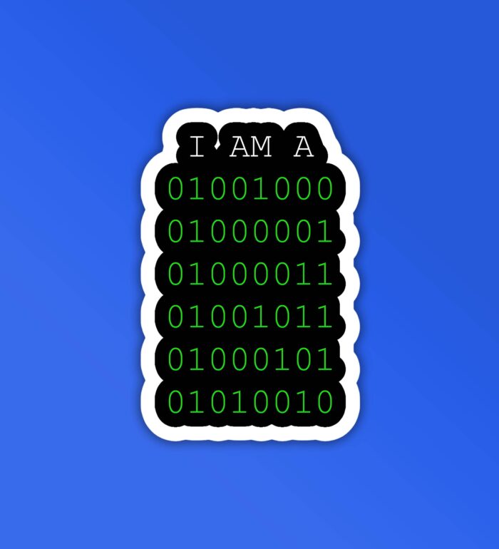 01001001 Programmer Coding Sticker