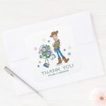 2 Infinity And Beyond Toy Story Birthday Thank You Square Sticker