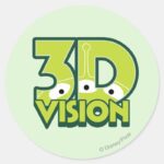 3D Vision Classic Round Sticker