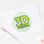 3D Vision Classic Round Sticker
