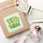 3D Vision Square Sticker