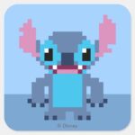 8 Bit Stitch Square Sticker