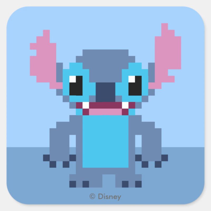 8 Bit Stitch Square Sticker