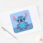 8 Bit Stitch Square Sticker