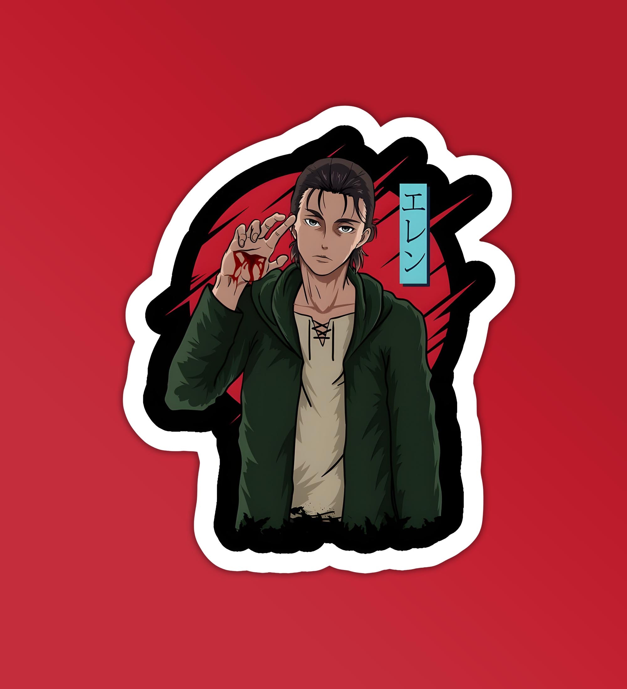 AOT Eren Yeager Laptop Mobile Stickers
