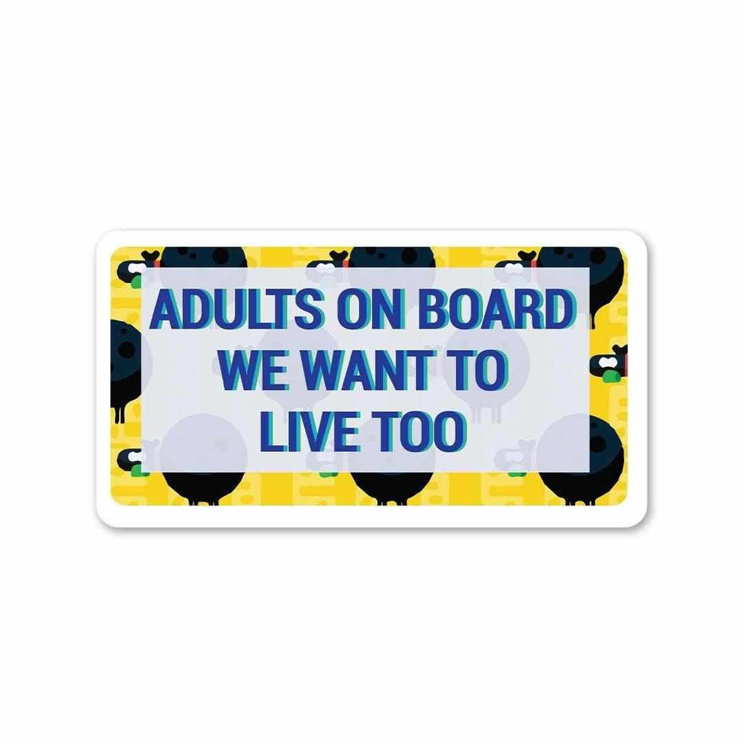 Adults On Board Sticker