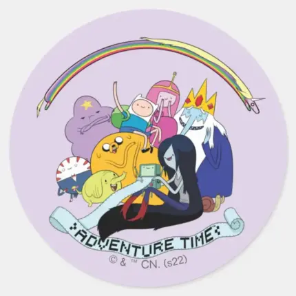 Adventure Time BMO Group Graphic Classic Round Sticker