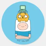 Adventure Time BMO Jake Finn Classic Round Sticker