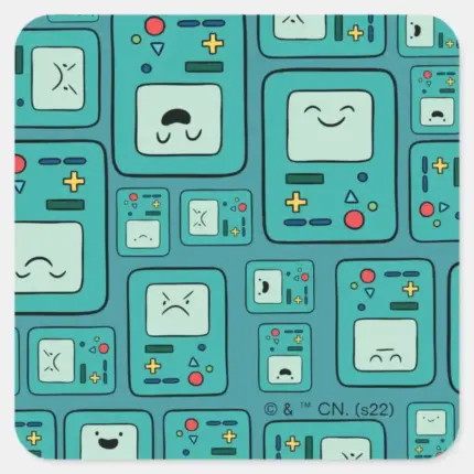Adventure Time BMO Pattern Square Sticker