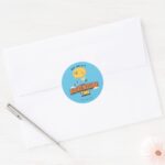 Adventure Time Jake Floating With Finn Classic Round Sticker