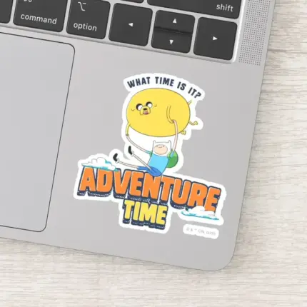 Adventure Time Jake Floating With Finn Sticker