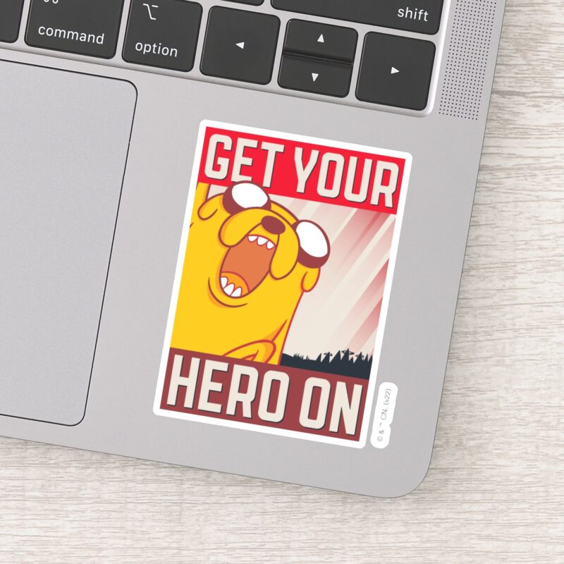 Adventure Time Jake Get Your Hero On Sticker