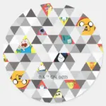 Adventure Time Triangular Character Pattern Classic Round Sticker