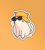 Aesthetic Summer Kitty Laptop Mobile Stickers