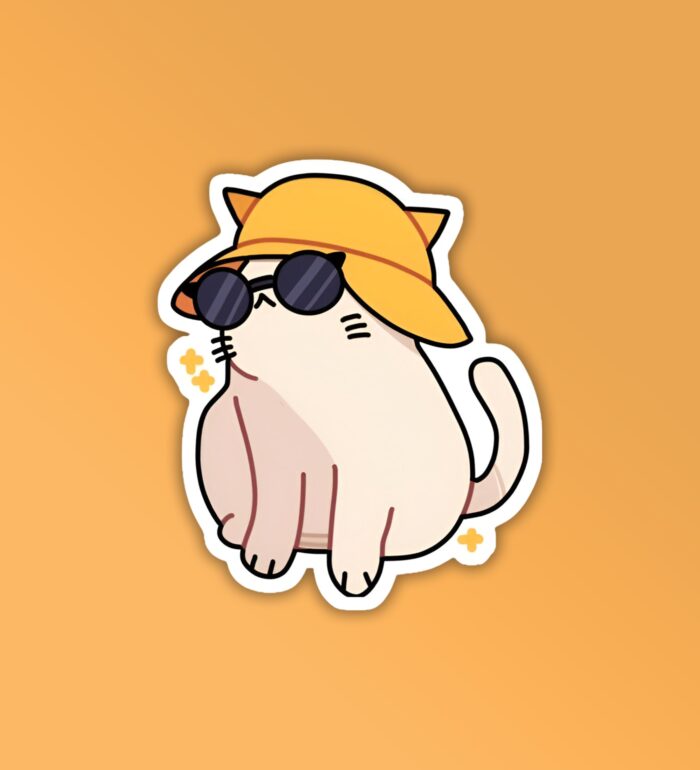 Aesthetic Summer Kitty Laptop Mobile Stickers