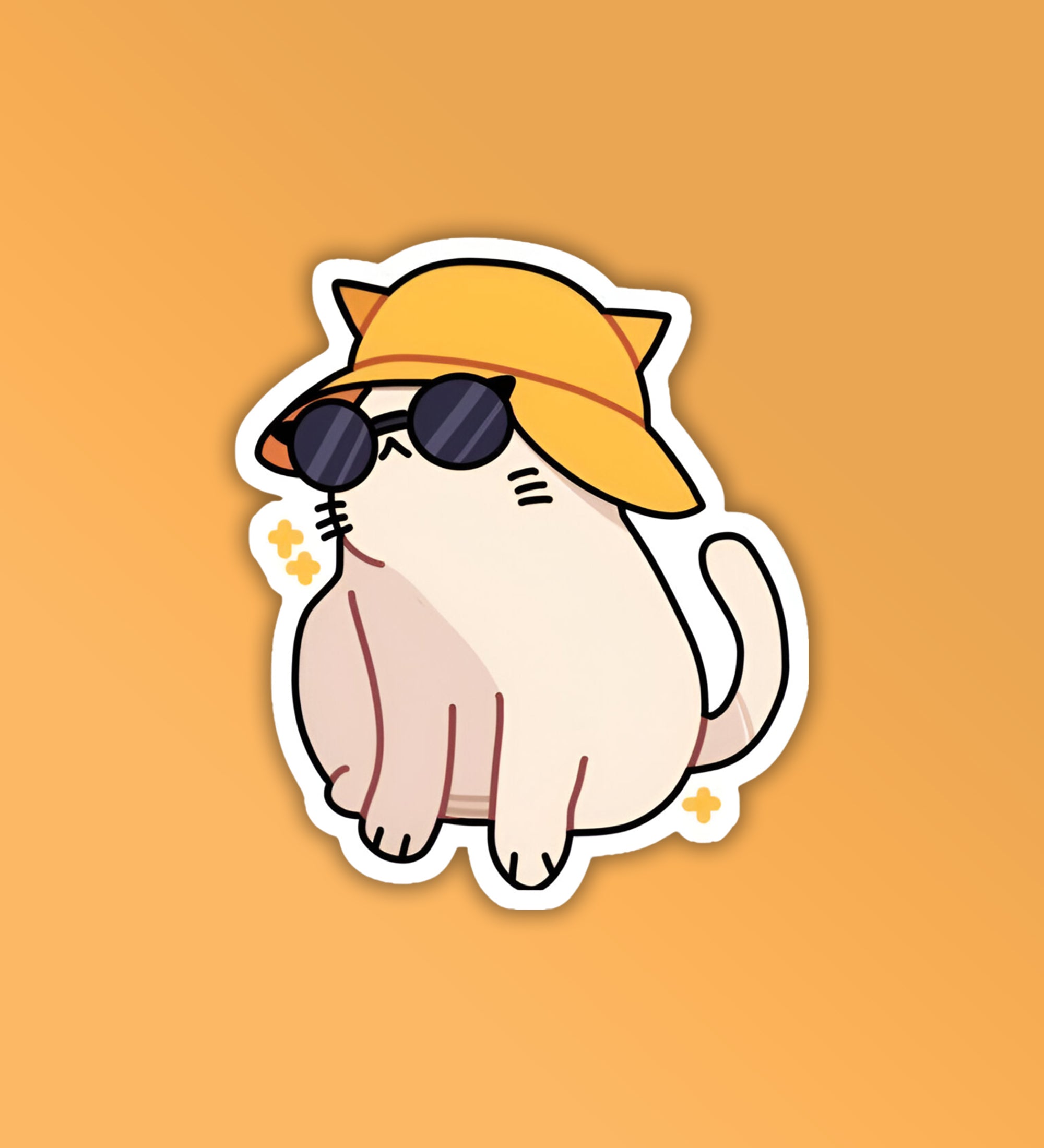 Aesthetic Summer Kitty Laptop Mobile Stickers