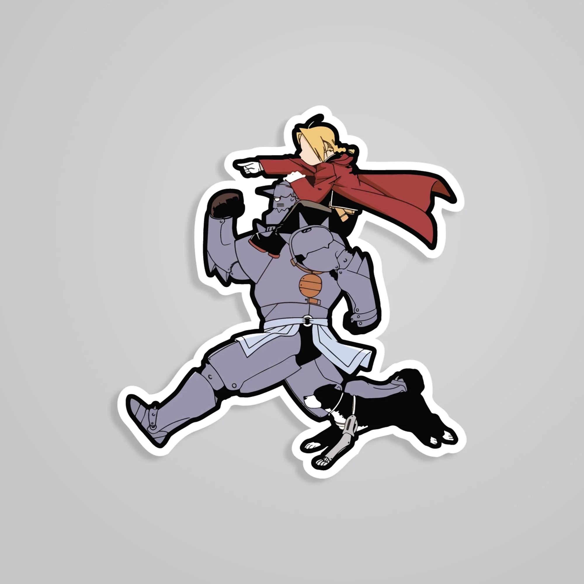 Al Carrying Edward Anime Stickers