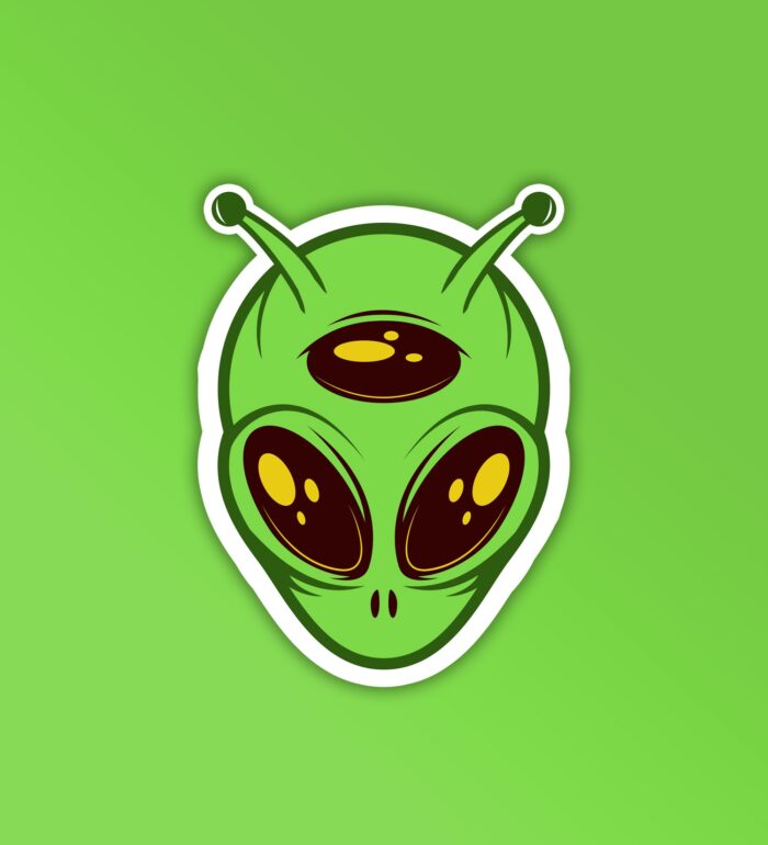Alien Head Sticker