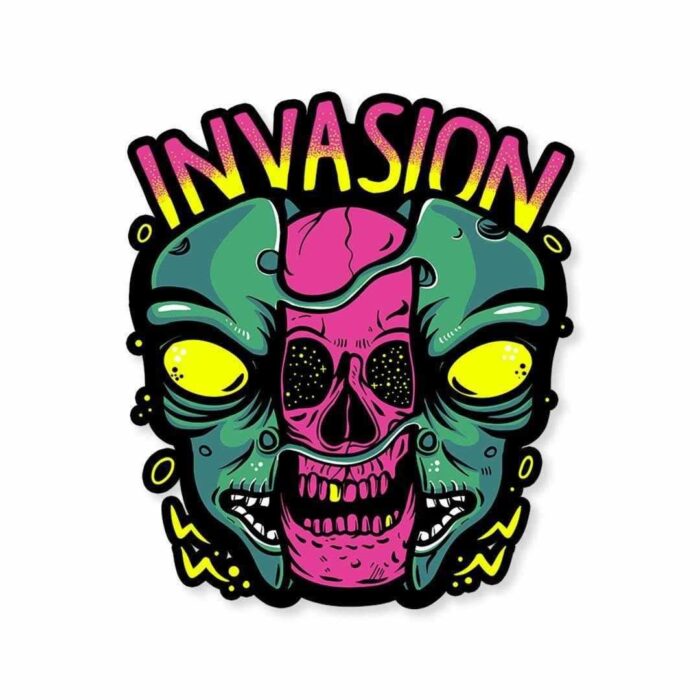 Alien Invasion Sticker