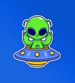 Alien Love Sign Sticker
