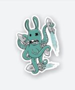 Alien Octopus Attack Sticker