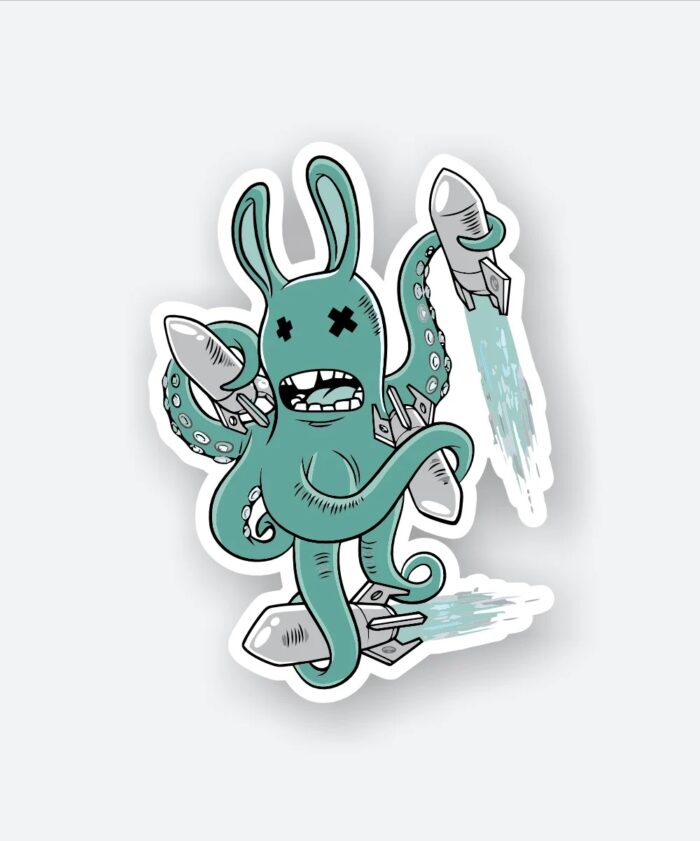 Alien Octopus Attack Sticker