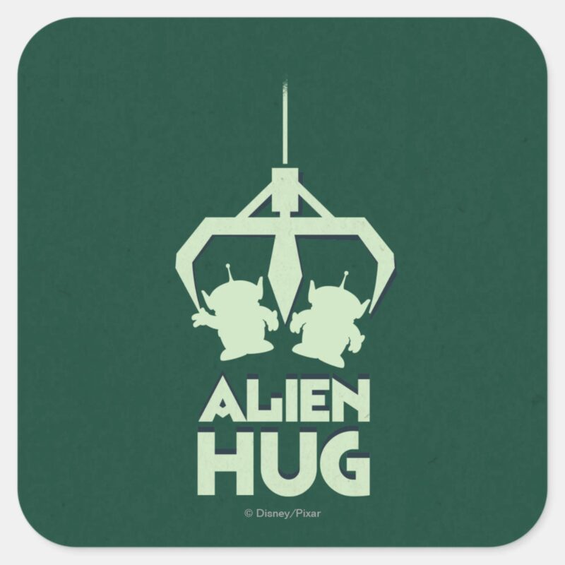 Alien Hug Square Sticker