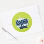 Alien Eyes On You Classic Round Sticker