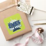 Alien Eyes On You Square Sticker