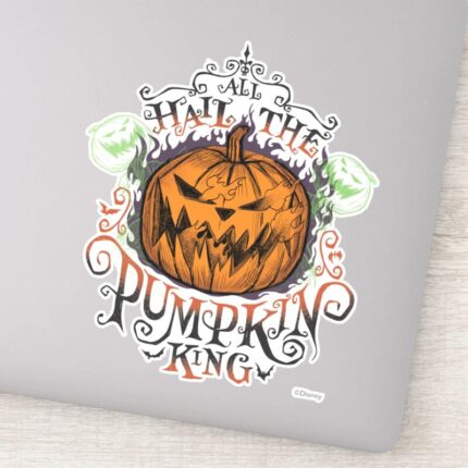 All Hail The Pumpkin King Gothic Flames Sticker