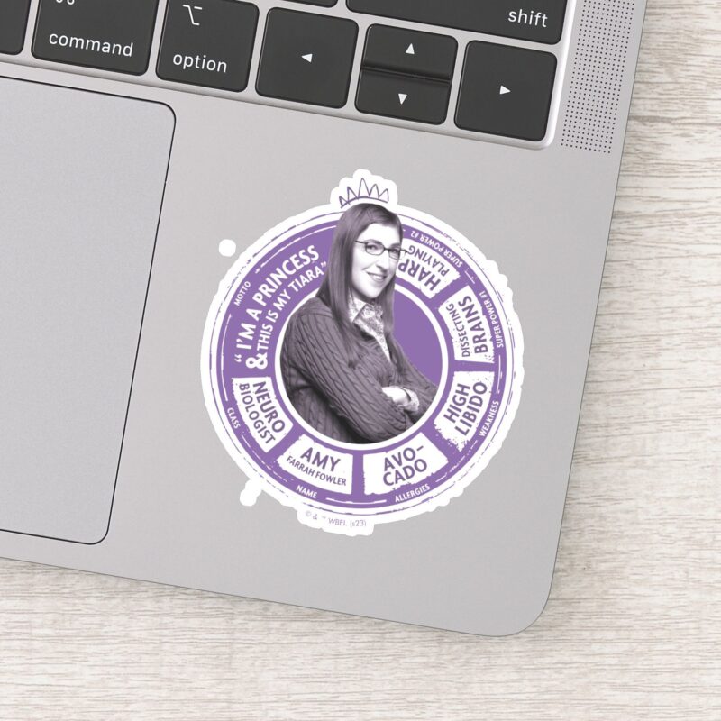 Amy Farrah Fowler Info Graphic Sticker Amy Farrah Fowler Info Graphic Sticker