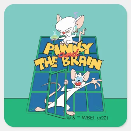 Animaniacs Pinky And The Brain Cage Graphic Square Sticker