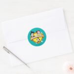 Animaniacs Warner Brothers Sister WB Shield Classic Round Sticker