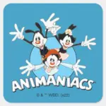 Animaniacs Warner Siblings Arms Wide Graphic Square Sticker