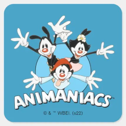 Animaniacs Warner Siblings Arms Wide Graphic Square Sticker