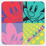 Animaniacs Warner Siblings Pop Art Graphic Square Sticker