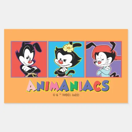 Animaniacs Yakko Dot Wakko Panel Graphic Rectangular Sticker