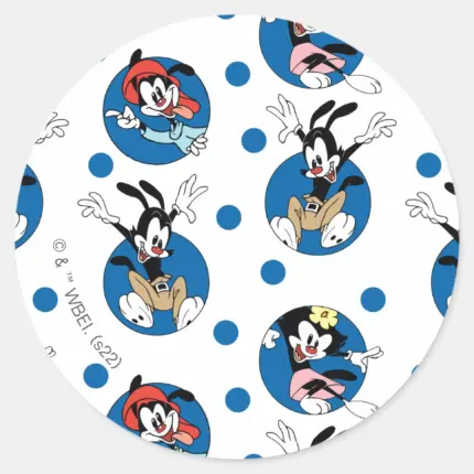 Animaniacs Yakko Wakko Dot Circle Pattern Classic Round Sticker