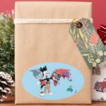 Animaniacs Yakkos World Map Graphic Oval Sticker