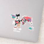 Animaniacs Yakkos World Map Graphic Sticker