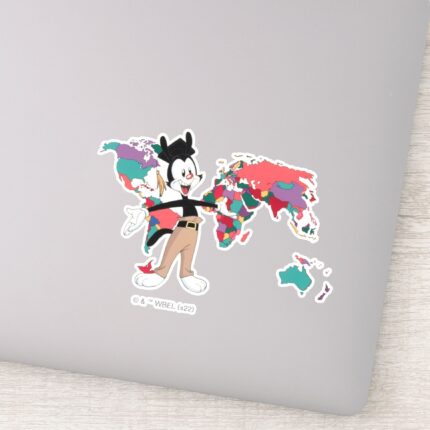 Animaniacs Yakkos World Map Graphic Sticker