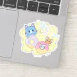 Anime Donut Delights With Tom Jerry And Tuffy Sticker