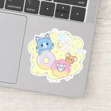 Anime Donut Delights With Tom Jerry And Tuffy Sticker