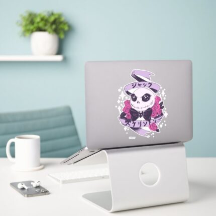 Anime Jack Skellington Roses Illustration Sticker