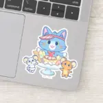 Anime Tom Jerry And Tuffy Dessert Parlor Sticker